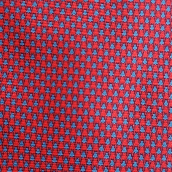 ROXY RED AND BLUE GEOMETRIC SILK TIE, 3.75" - Picture 1 of 4